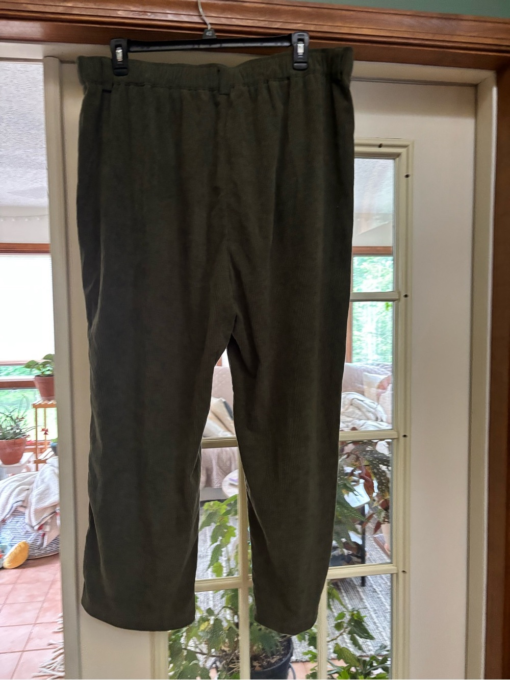 HALARA Olive Green Wide Leg Corduroy Pants - Picture 3 of 3